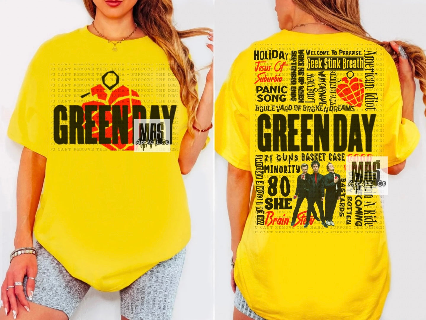 Green Day Song Title Tshirt Top