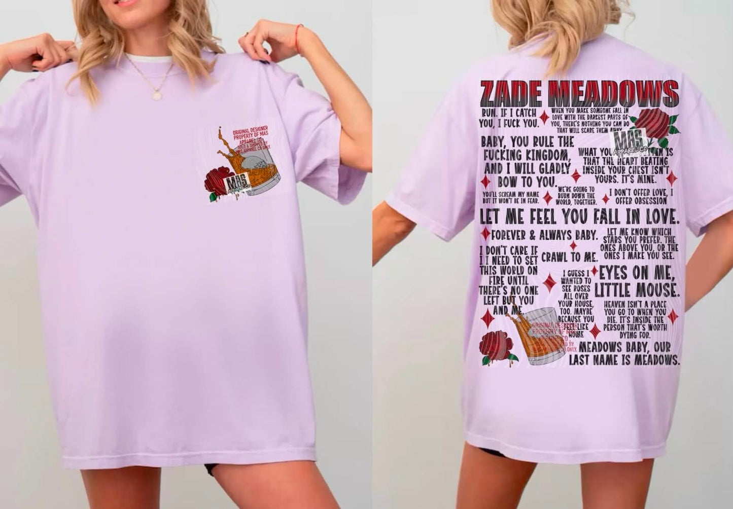 Zade Meadows Dark Romance Quote Graphic Tee