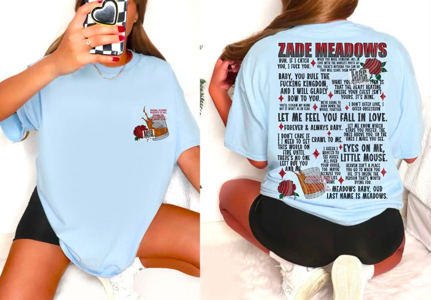 Zade Meadows Dark Romance Quote Graphic Tee
