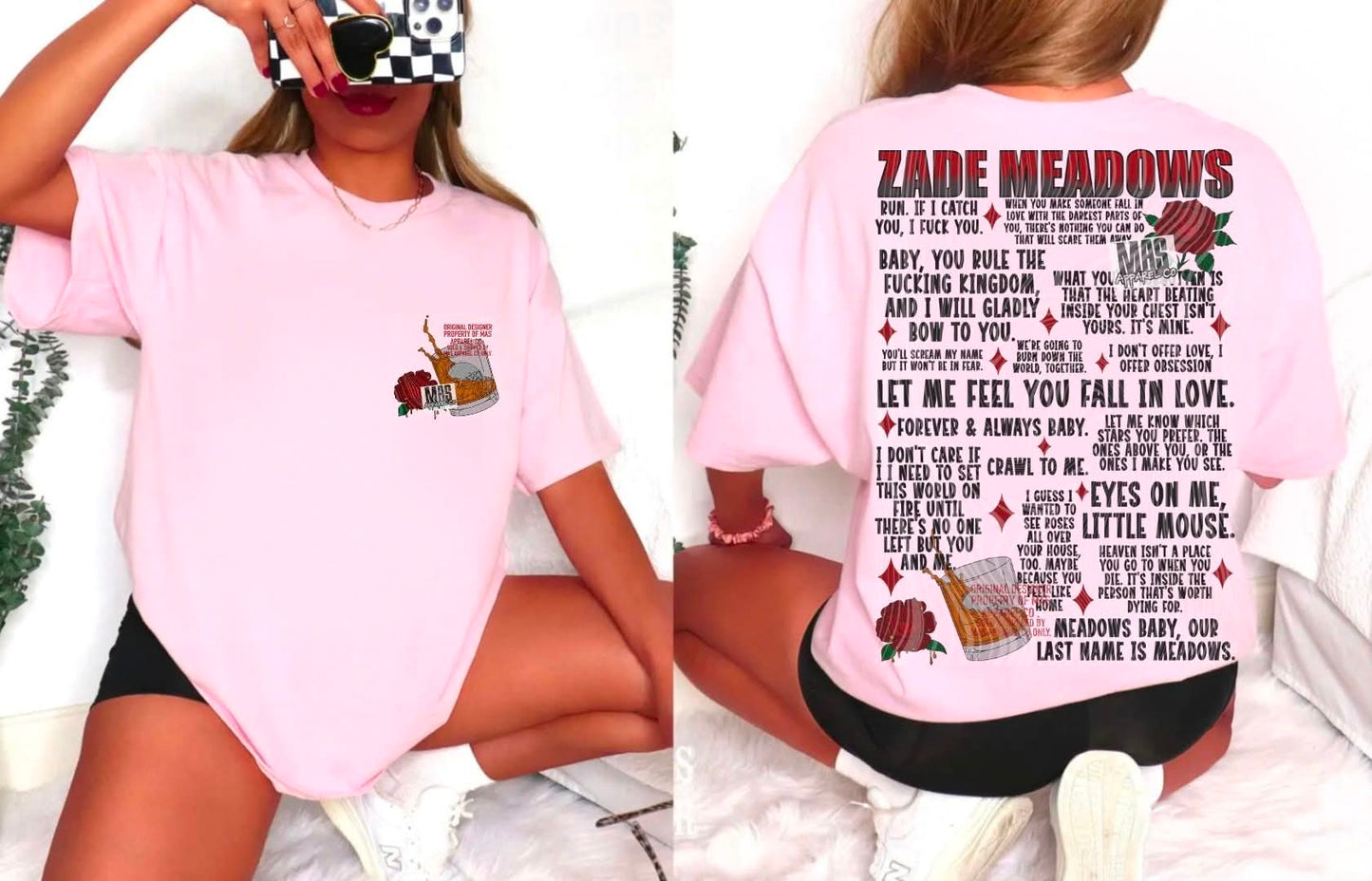 Zade Meadows Dark Romance Quote Graphic Tee