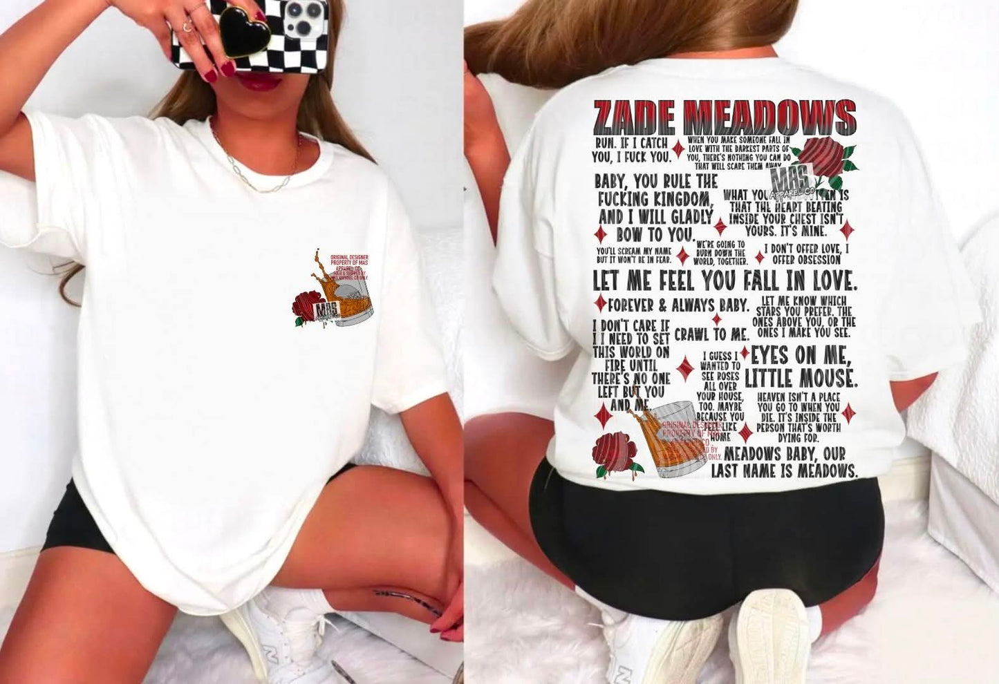 Zade Meadows Dark Romance Quote Graphic Tee