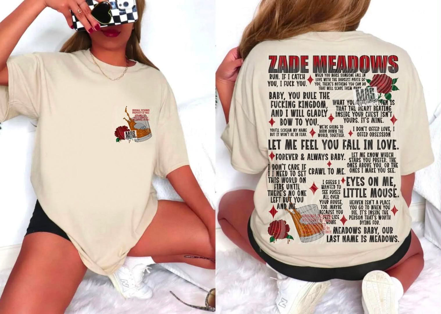 Zade Meadows Dark Romance Quote Graphic Tee