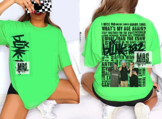 Blink 182 Song Title Music Tshirt