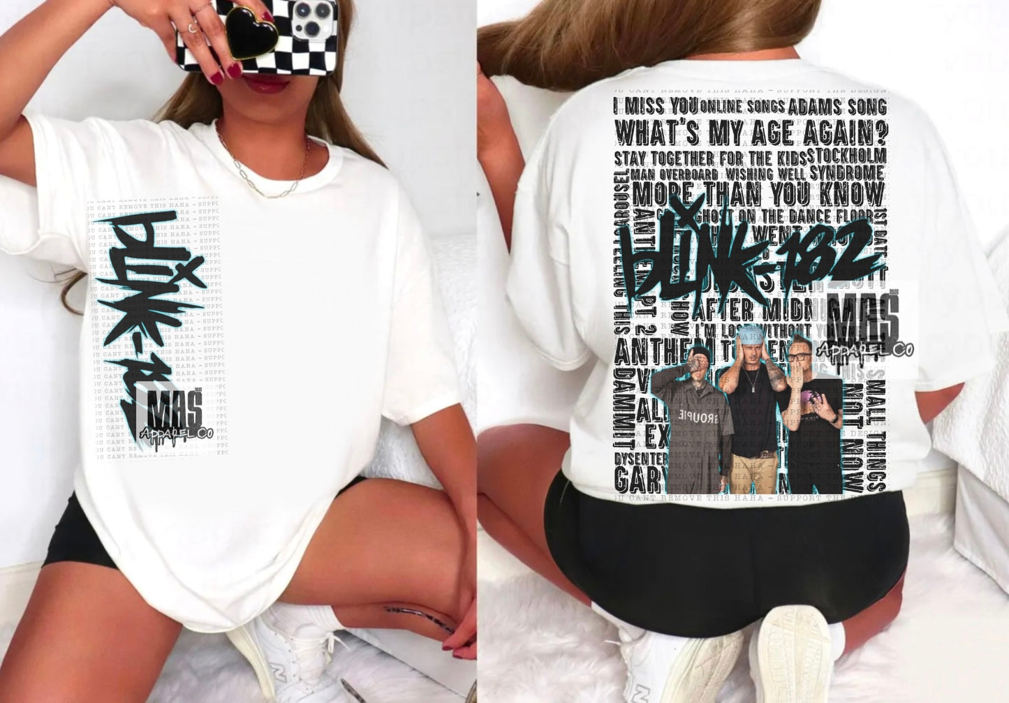 Blink 182 Song Title Music Tshirt