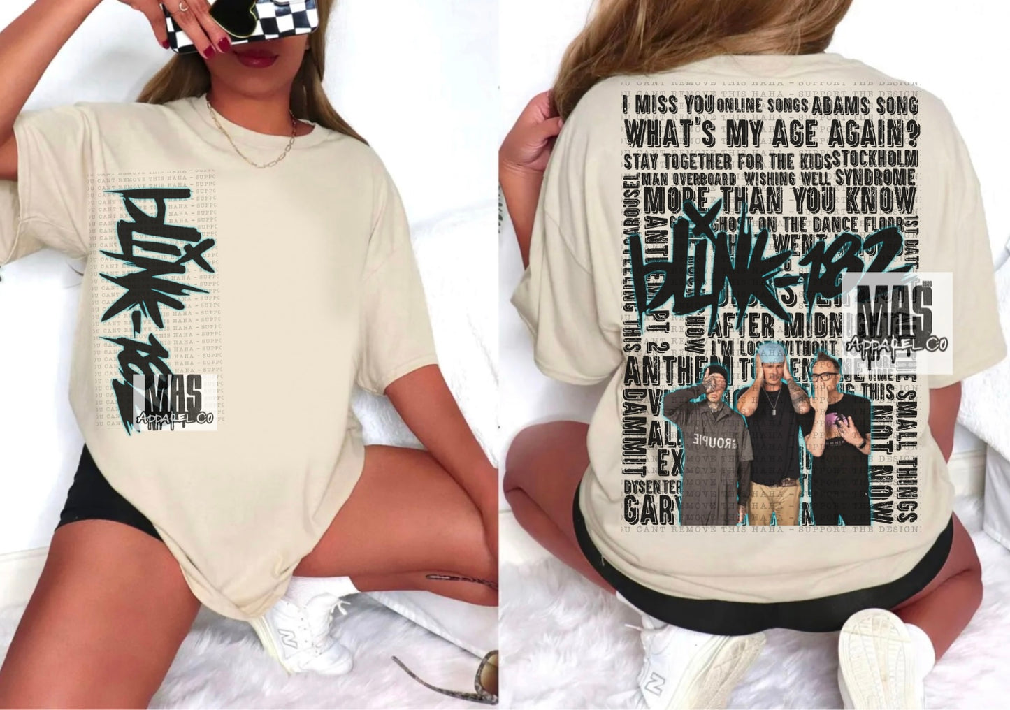 Blink 182 Song Title Music Tshirt