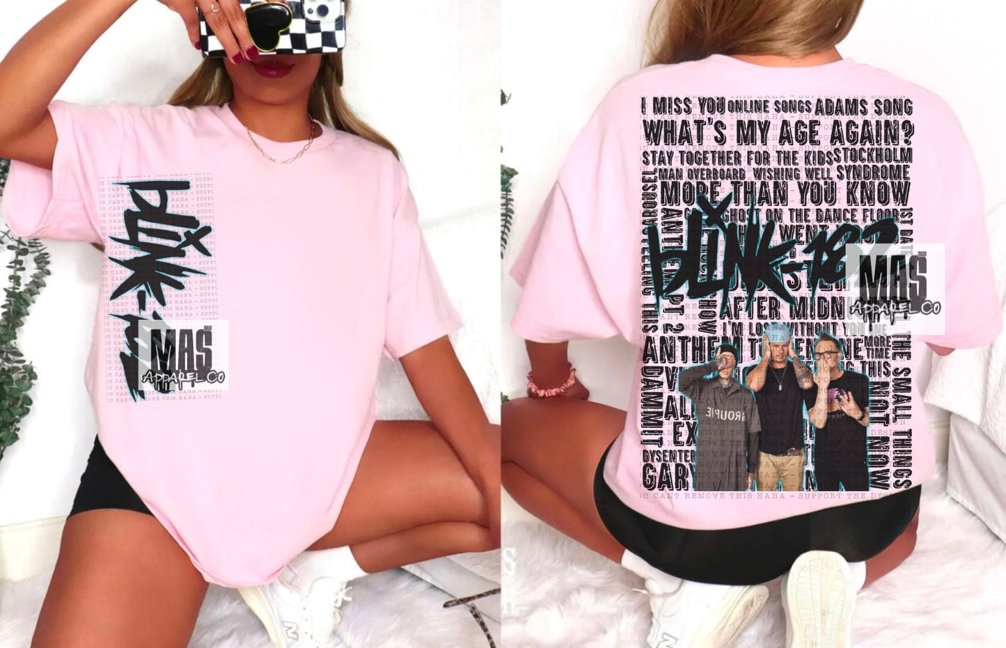 Blink 182 Song Title Music Tshirt