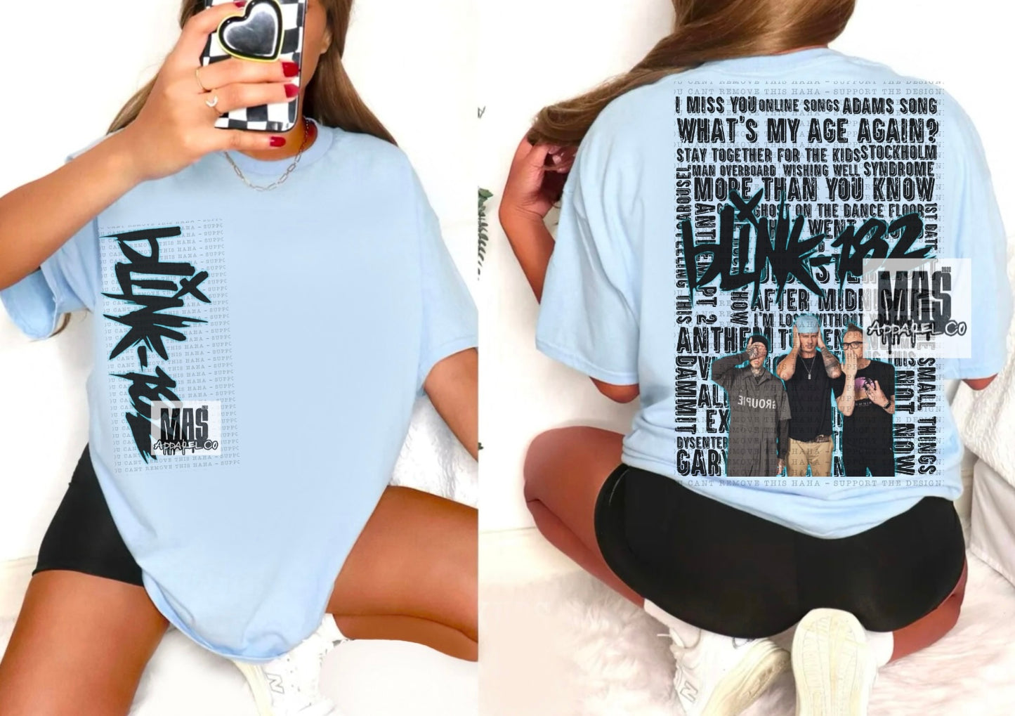 Blink 182 Song Title Music Tshirt