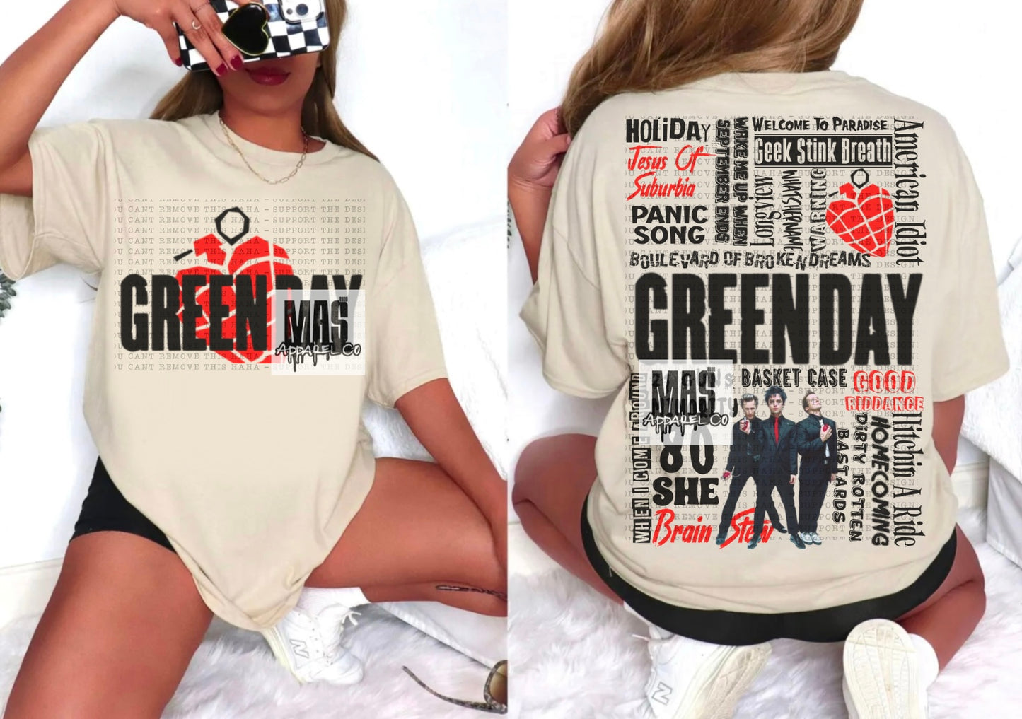 Green Day Song Title Tshirt Top