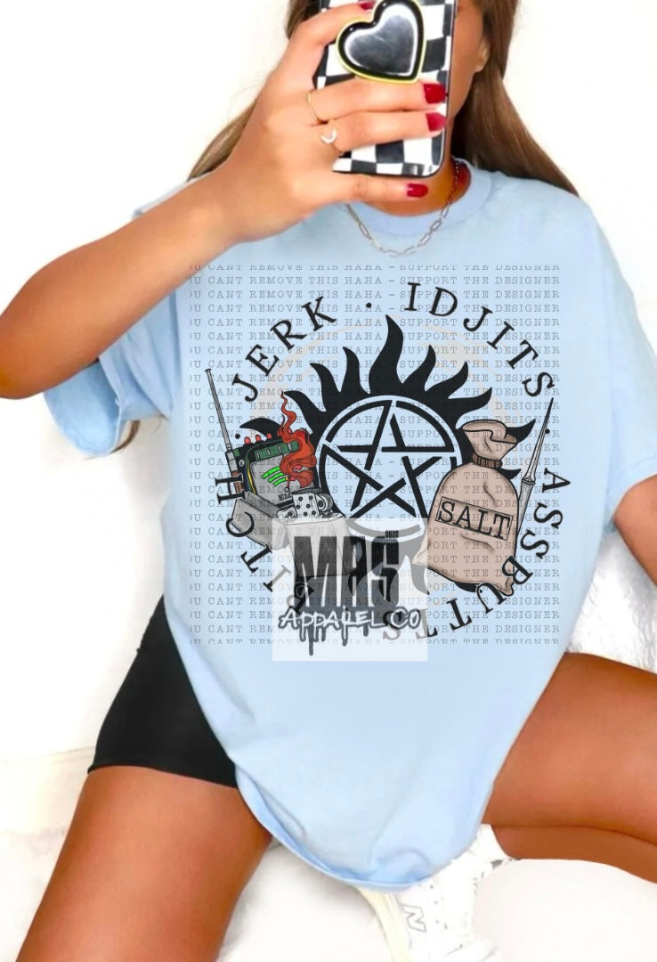 Jerk Idjit Bitch assbutt Supernatural Tshirt