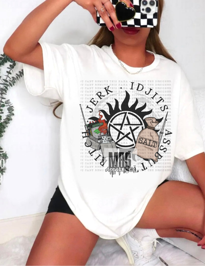 Jerk Idjit Bitch assbutt Supernatural Tshirt