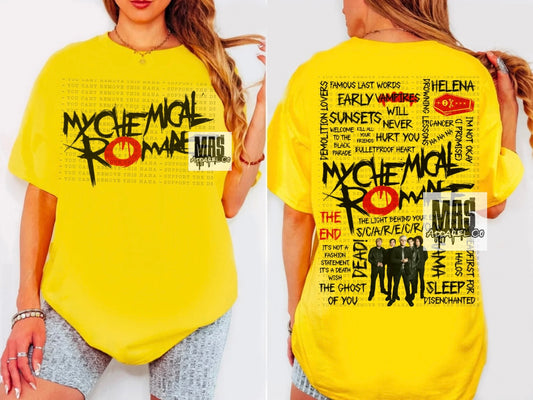 My Chemical Romance Song Title Tshirt
