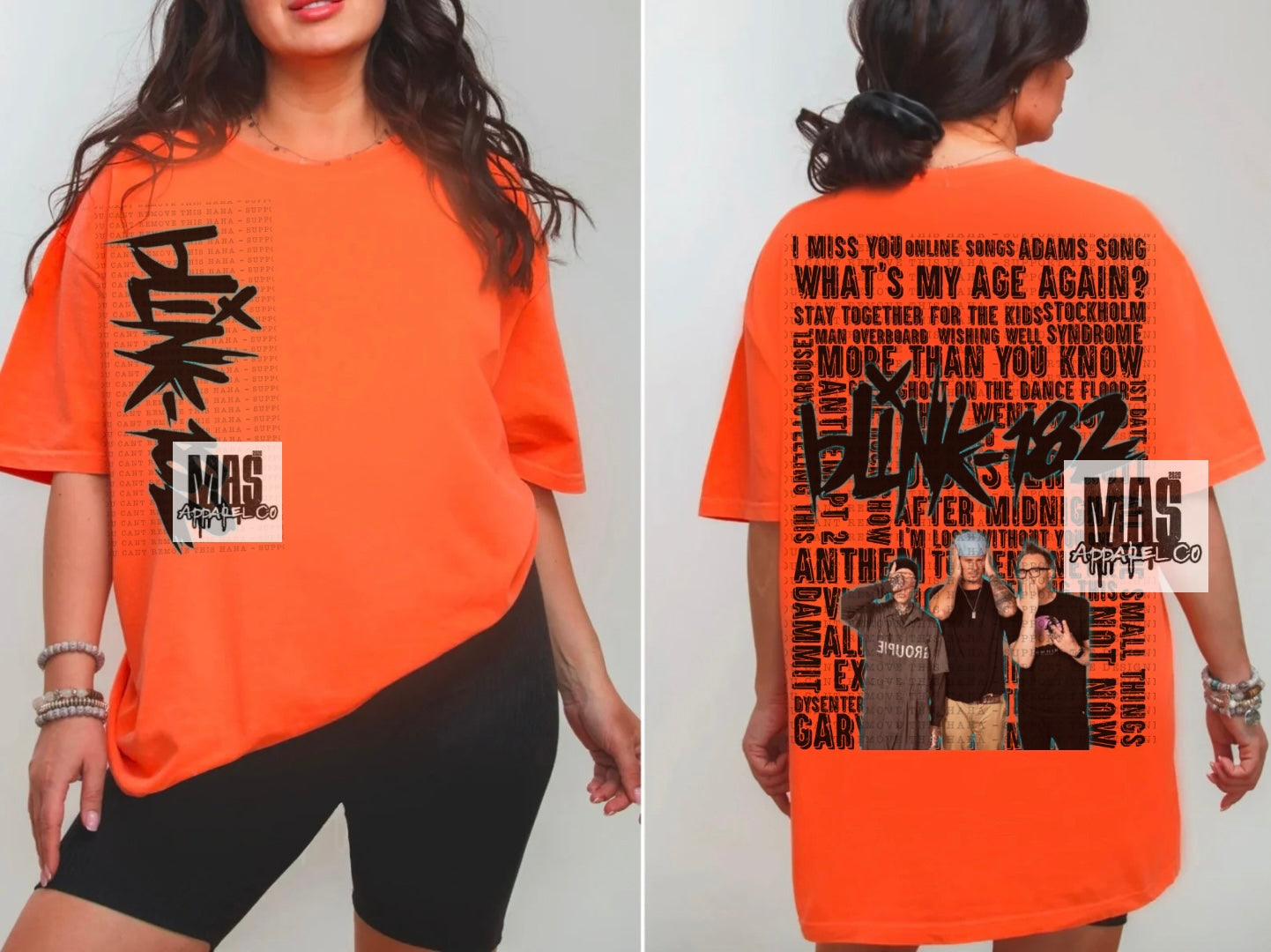 Blink 182 Song Title Music Tshirt