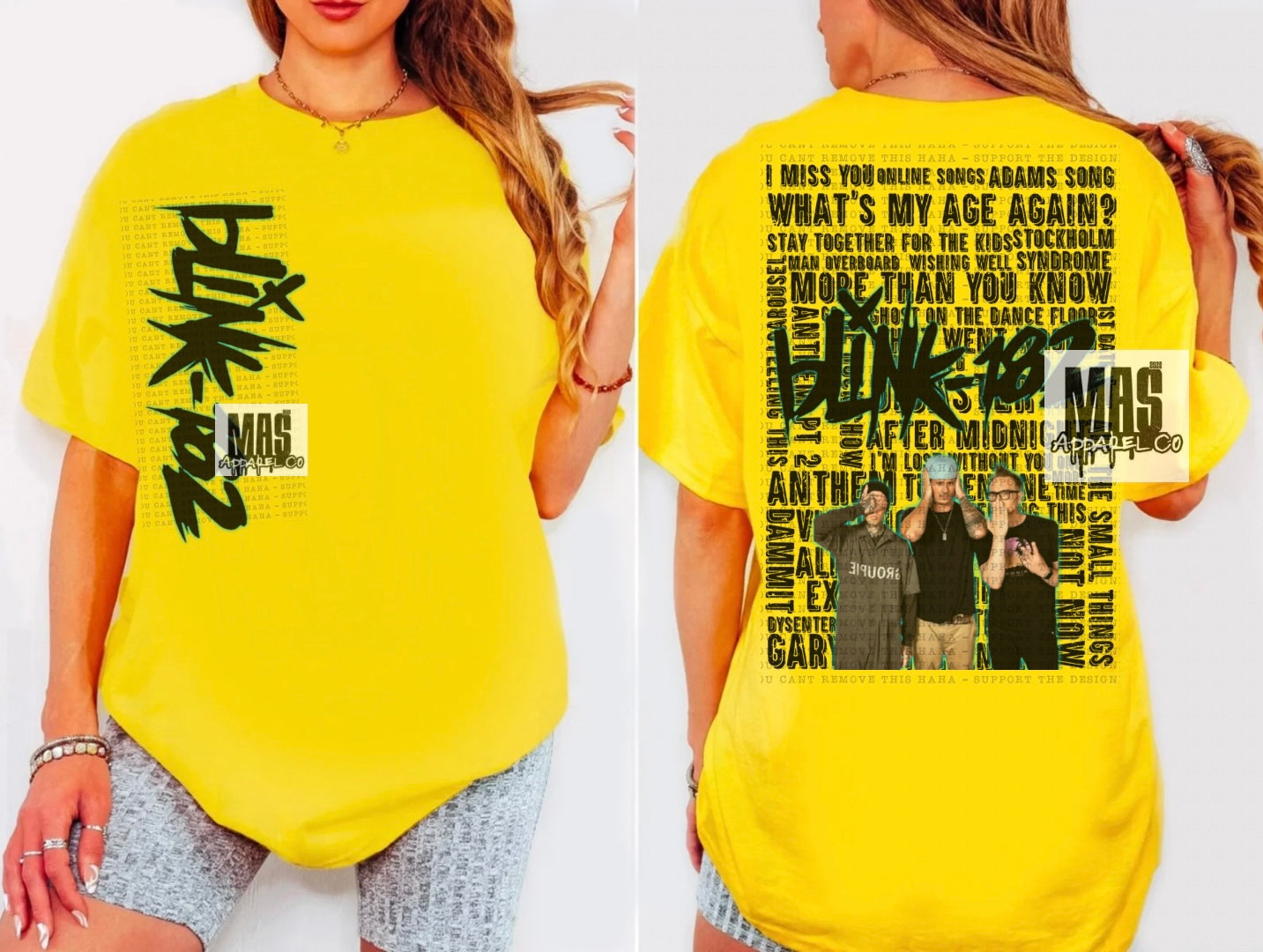 Blink 182 Song Title Music Tshirt