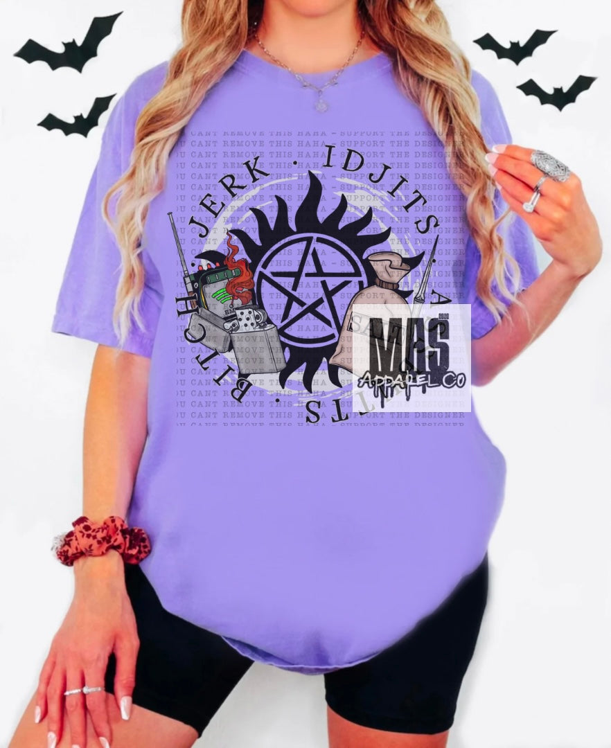 Jerk Idjit Bitch assbutt Supernatural Tshirt