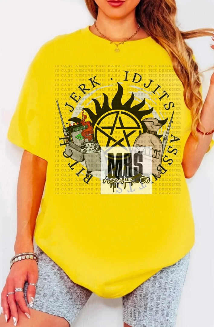 Jerk Idjit Bitch assbutt Supernatural Tshirt